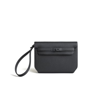 HERMES KELLY DEPECHES 25 MONOCHROME POUCH TOGO H082295CH89 (25.2*19.5*4cm)